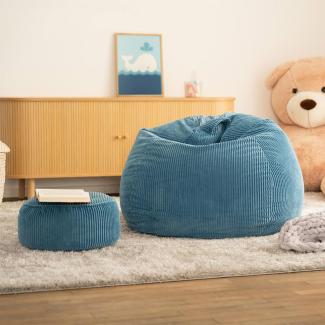 HOME DELUXE Sitzsack CALM - 110 x 100 cm Blau