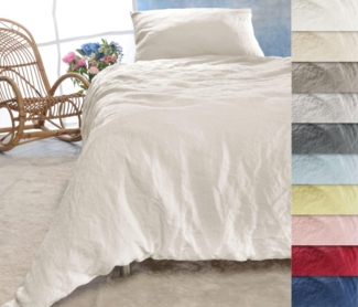 Wohnen und Accessoires GmbH & Co. KG Bettwäsche Leinen Bettwäsche-Set Sintra 100% Leinen - hergestellt in Portugal, 2 teilig, 100% Leinen