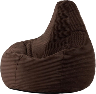 Icon Dalton Sitzsack Cord, Braun, Gaming Sitzsack Erwachsene mit Füllung, Bean Bag, Cord Sessel, Lounge Sessel, Lounge Stuhl, Schlafzimmer, Wohnzimmer, Wohnzimmer Möbel