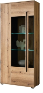 Vitrine Design-D in Evoke Eiche 90 x 200 cm