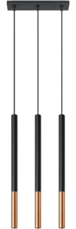 SOLLUX SL. 0889 Pendelleuchte MOZAICA 3L schwarz/Kupfer L: 50, B: 300, H: 900, G9/40W, dimmbar