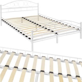 tectake Bettgestell Metallbett, robustes Stahlgestell