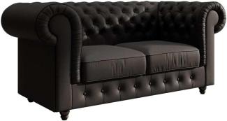 Chesterfield Sofa Lorena (Kunstleder) Schwarz