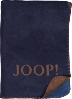 JOOP! Wohndecke Checks 150x200 cm 769008 Marine-Karamell aktuelle Kollektion