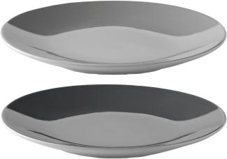 Stelton Emma Teller Grey, 2er Set, Speiseteller, Geschirr, Steinzeug, Grau, 18 cm, x-209-1