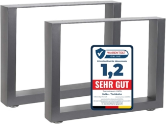 Melko 2X Tischkufen aus Vierkantprofilen 64x40 cm Tischgestell Industriedesign Tischuntergestell Tischbeine inkl. Bodenschoner