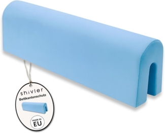 shivler Bettkantenschutz für Kinderbetten Kissen für bettumrandung Rausfallschutz Abdeckung Kantenschutz für Babybett (Blau, 90cm)