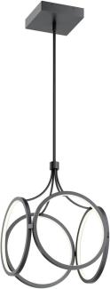 Elstead Lighting QN-CIRI-P-MBK QUINTIESSE Hängeleuchte Ciri Integrated LED 45W 3000K Aluminium, mattschwarz; H:50cm Ø35. 6cm höhenverstellbar