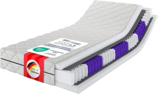 Taschenfederkernmatratze MEDIC PLUS, MSS e.K, 21 cm hoch, Härtegrade: H2, H3, H4, H5, H5-XL, 7 Zonen, Federkernmatratze