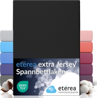 etérea Extra Jersey Spannbettlaken Schwarz 140x200 - 160x220 cm