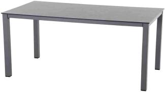 SIENA GARDEN Sola Dining Tisch 160x90 cm, anthrazit Gestell Aluminium anthrazit, Tischplatte HPL dark stone