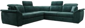 Designer Sofa Fernando mit Schlaffunktion und Stauraum Samt Grün