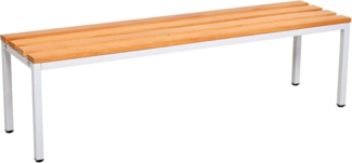 furni24 Sitzbank für Umkleideräume BxHxT: 150 x 42 x 40 cm, Umkleidesitzbank, Umkleidebank, Garderobenbank, Sportbank, Bank mit Echtholz für Fitnessstudio