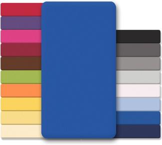 CelinaTex Jersey Spannbettlaken Lucina Doppelpack 200x200-200x220cm royal blau 100% Baumwolle gekämmt bis 26cm Matratzenhöhe Oeko-TEX