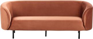 3-Sitzer Sofa Samtstoff orange schwarz LOEN