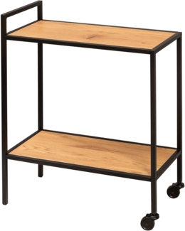 riess-ambiente Servierwagen SLIM LINE 60cm natur / schwarz, (Einzelartikel, 1 St), Esszimmer · Holzwerkstoff · Metall · mit Rollen · Industrial