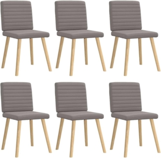 vidaXL Esszimmerstühle 6 Stk. Taupe Stoff 3315550