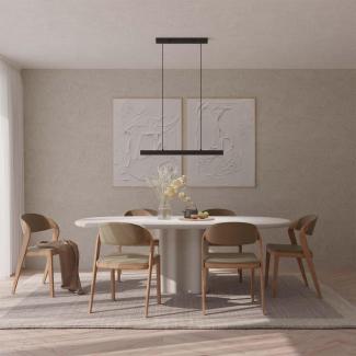 LUMIÈRE Design Calimera 'V2' Designer Pendelleuchte mit Fernbedienung & Smart Home Integration (WiFi+BLE), 80 cm, Schwarz