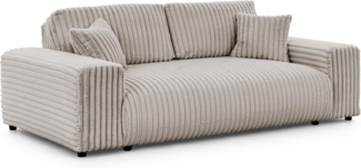 S-Style Möbel 3-Sitzer Sofa Mollis aus Plüschcord mit schöner Sitzkomfort, mit Wellenfederung