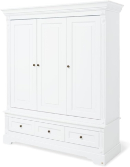Pinolino 'Emilia' 3-trg. Kleiderschrank, mit Kleiderstange, 2 Schubladen und 5 Ablagefächern, weiß, 208 x 58 x 178 cm