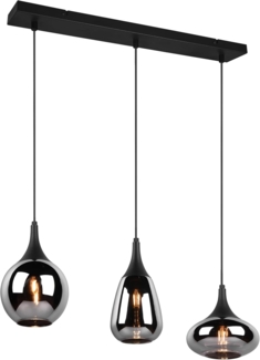 Trio Leuchten LED Pendelleuchte Lumina 3xE14, schwarz, Metall/Glas
