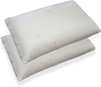 Talamo Italia - Gemelli-Kissen, ergonomisches „Seifenstück“-Kissen aus perforiertem Memory-Schaum, 100% Made IN Italy, mit Silberionenbeschichtung, 71 x 41 x 13 cm, einzeln