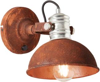 BRILLIANT Lampe Frieda Wandspot Schalter rostfarbend | 1x A60, E27, 25W, geeignet für Normallampen (nicht enthalten) | Mit Kippschalter