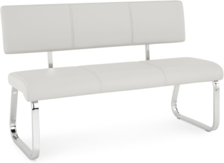 IDIMEX Essbank VILAS, Essbank mit Rückenlehne gepolstert für 3 Personen, Kunstleder hellgrau