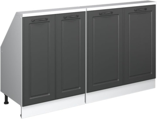 Dachschrägenschrank-Set Rion Anthrazit Landhaus/Weiß 2er Set Vicco