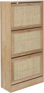 HOME DECO FACTORY Nuevo 2024-Muble Zapatero 3 Puerta Schuhschrank, 3 Türen, Bali-Eingang, Wohnzimmer, Braun, 60 x 113 x 24 cm