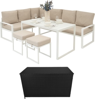 Aluminium 5-teiliges Ecksofa-Set mit schwarzer