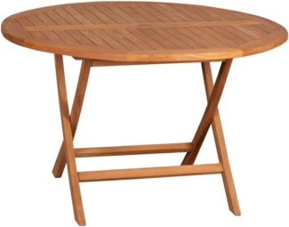 YOURSOL Gartentisch Woodie Rund, Ø 70, 90 oder 120 cm, Teak Holz Natur, wetterfest & klappbar