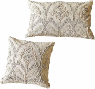 Mirabeau Kissenhülle Kissenhülle 2er Set Esparance beige/weiß/rosa, (2 Stück)