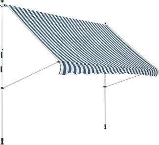 Outsunny Markise mit Handkurbel, Höhenverstellbar, Sonnenschutz (Gelenkarmmarkise, 1-St, Klemmmarkise) für Garten, Balkon, Grün
