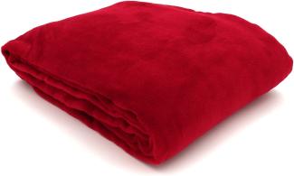 heimtexland große super weiche Kuscheldecke XL HxB 150x200 cm in rot Microfaser Flanelldecke kuschelig warm - leicht - fusselfrei Decke in TOP QUALITÄT Typ176