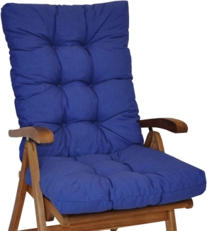 Rattani Hochlehnerauflage Hochlehner Auflage Sylva Hochlehner Auflage Gr. 120 x 50 cm dunkelblau, Material Uni Living blau