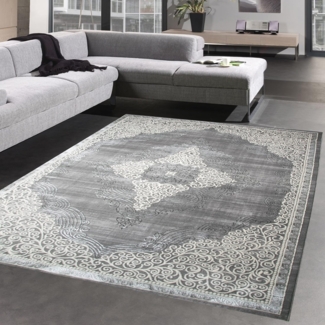 Carpetia Teppich Orient Teppich mit klassischen Farben verziert in beige grau, rechteckig, Höhe: 12 mm, Fußbodenheizungs-geeignet