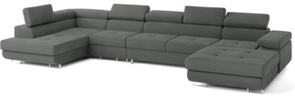 Masseno Ecksofa VELORA mit Schlaffunktion U-Form, Sofa mit Bettkasten