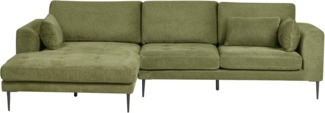Ecksofa FLAM Stoff Grün Rechtsseitig
