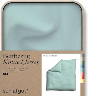 Schlafgut Knitted Jersey Bettwäsche | Bettbezug einzeln 200x200 cm | petrol-mid