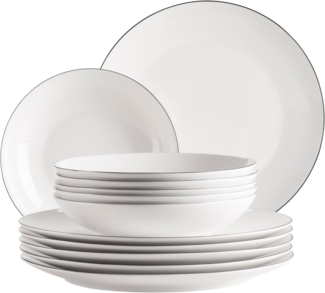 MÄSER Tafelservice FELISE, aus Porzellan (12-tlg), 6 Personen, Porzellan, Geschirr-Set, Service