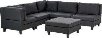 Ecksofa mit Ottomane UNSTAD Schwarz Stoff