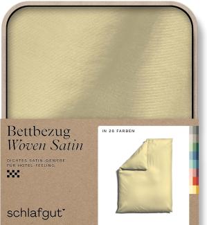 Schlafgut Woven Satin Bettwäsche | Bettbezug einzeln 135x200 - 140x200 cm | yellow-mid