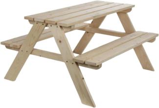 Kinder Picknicktisch 90x79x50cm Holz Picknickbank Camping Gartenmöbel Sitzgruppe