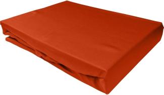 Bettwaesche-mit-Stil Mako-Satin Spannbettlaken orange 160x200cm Höhe 21-30cm