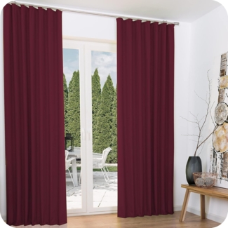 Beautissu Vorhang Amelie Luna, 2er Set Kräuselband Thermogardine 140x245cm