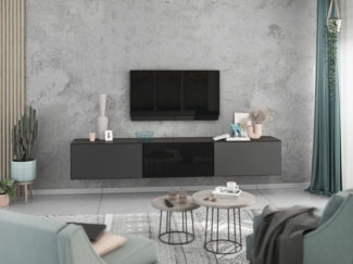 moebel-dich-auf Lowboard VARIANTO 4 (3 tlg, 228 cm breit, TV-Schrank bestehend aus 3 Schränken mit Klappe), stehend und hängend