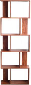 Rebecca Mobili MDF Holzregal, Modernes Bücherregal, 5 Regale, Walnussbraun, Bücher Dokumente Smartworking Office - Maße: 169 x 60 x 24 cm (HxLxB) - Art. RE6401