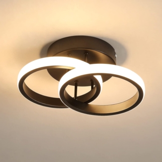 Goeco LED Deckenleuchte 22W, rund, 3000K, Silikon, für Räume, LED fest integriert, Warmweiß, 3000K Warmweiß Licht, L: 24 cm × H: 16 cm