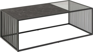 ACTONA GROUP Couchtisch Strington Sofatisch, Kaffeetisch, TOPSELLER! (Couchtisch, Sofatisch, Kaffeetisch, OTTOs Choice), schwarzer Marmoroptik, gehärtetem Glas, Metalllamellen, Breite 120 cm